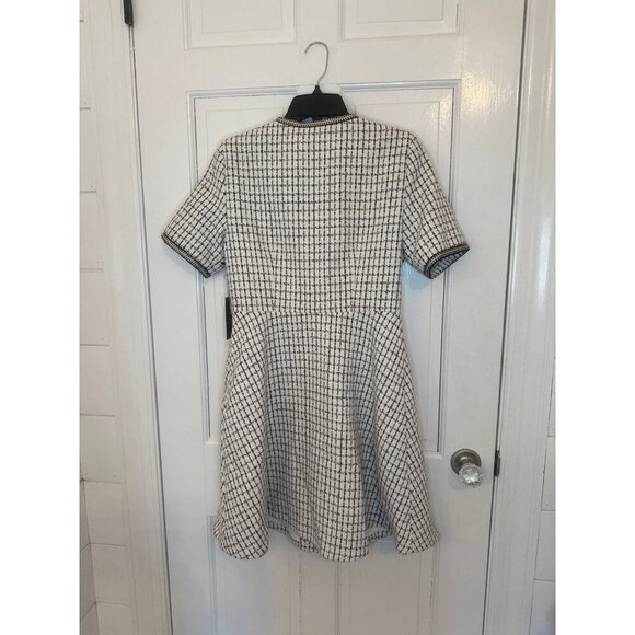 Cece Off White/Black Boucle‎ Button Down Dress size 4 NWT - Picture 4 of 4